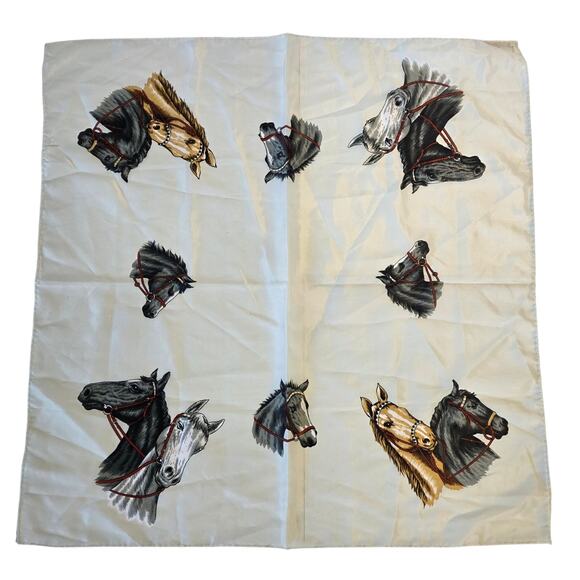 Marsharn Freres Accessories - Vintage Masharn Freres Ltd Equestrian Horse Graphic Square‎ Scarf